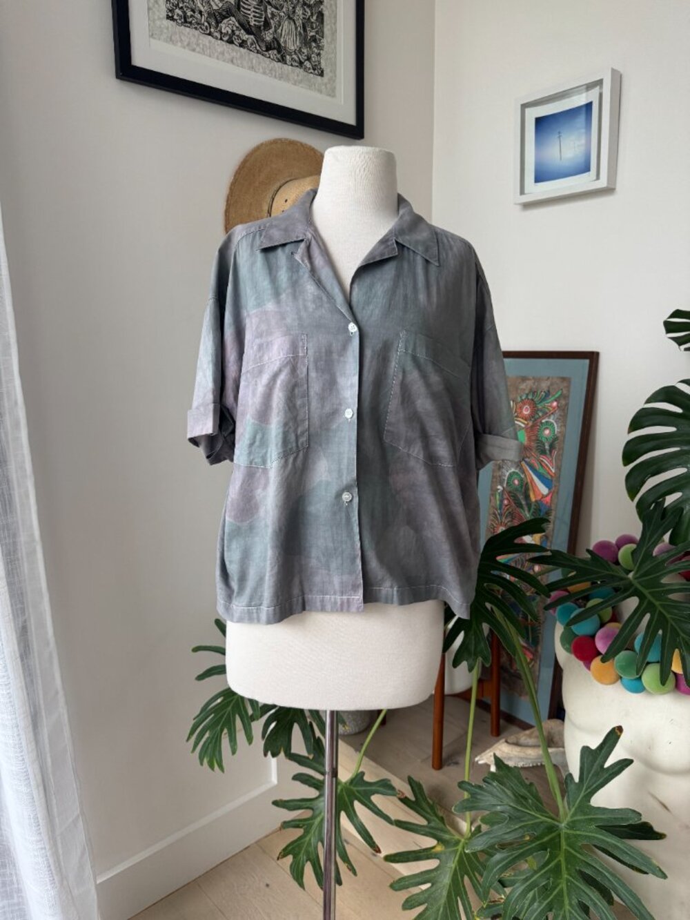 Workshop Wright & Manson Vintage Button Down Purple Gray sz 10